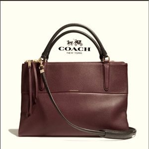 Coach Borough 28250 Burgundy Pebbled Leather Tote